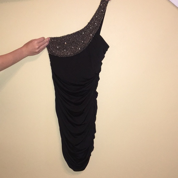 One Strap Black Ruched Dress Speechless size S - Picture 1 of 4